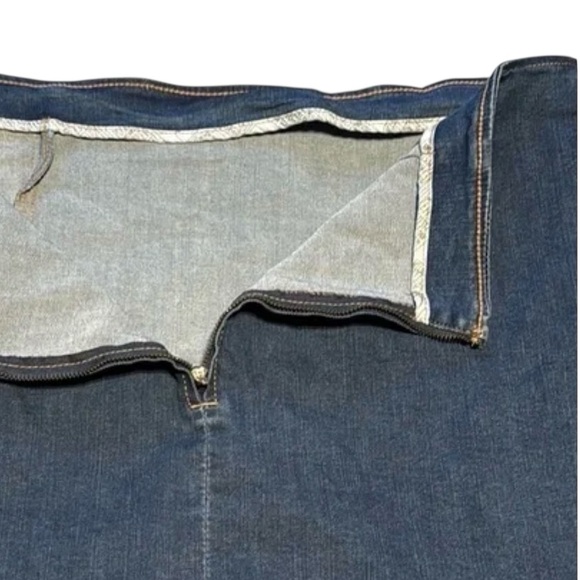 wild fable Blue Denim Mini Skirt with Front Slit - Picture 3 of 4